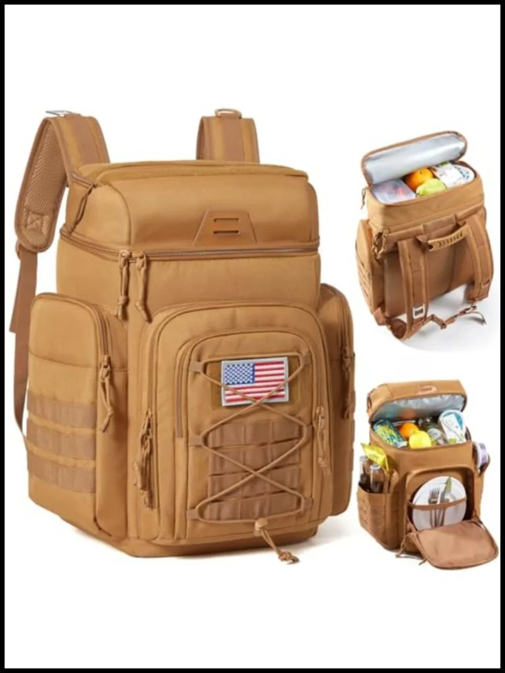 Tactical Cooler Backpack 30L Insulated Leakproof Camping Hiking Picnic Bag with